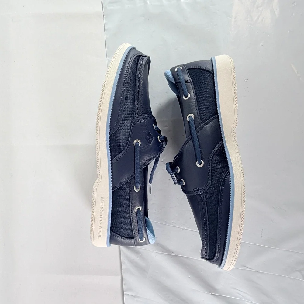 Sperry Top-Sider Men's Surveyor 2-Eye Leather Navy Boat Shoes Size 11.5 M